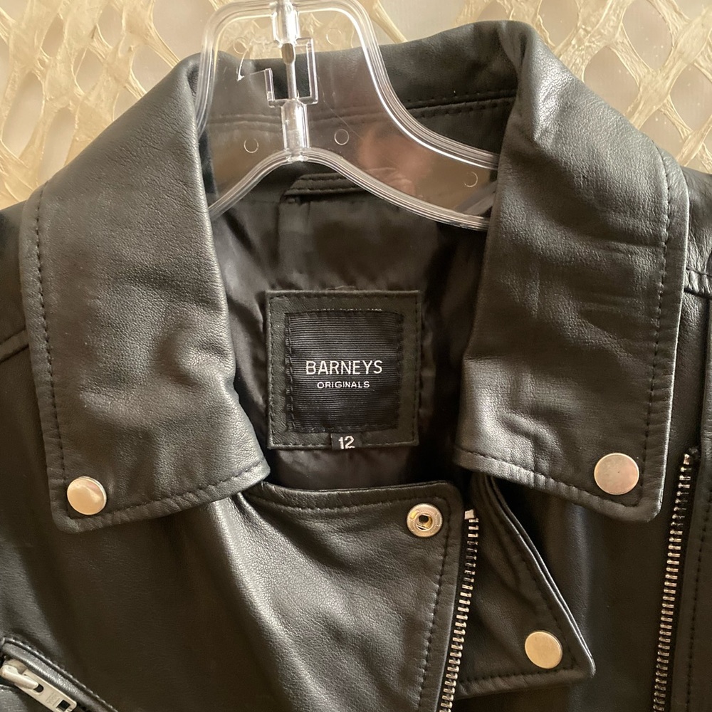 Barney’s genuine leather moto jacket. Size 12